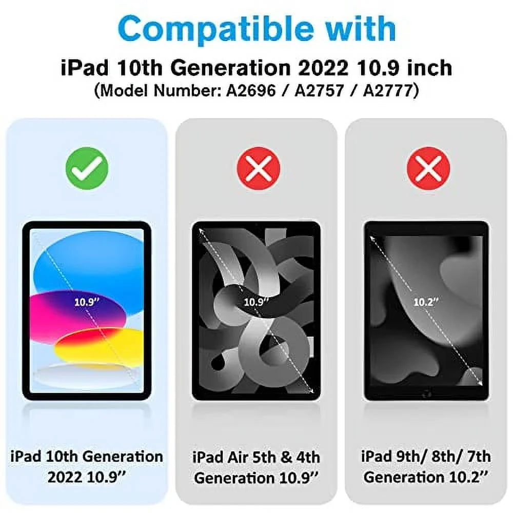 7 for Color Case Rotation 2022 10th Trackpad, Touchpad Multi-Touch Keyboard 360 for Degree ProCase inch Generation 10.9 Gen iPad 10th Backlit Keyboard iPad with ¨CBlack Case