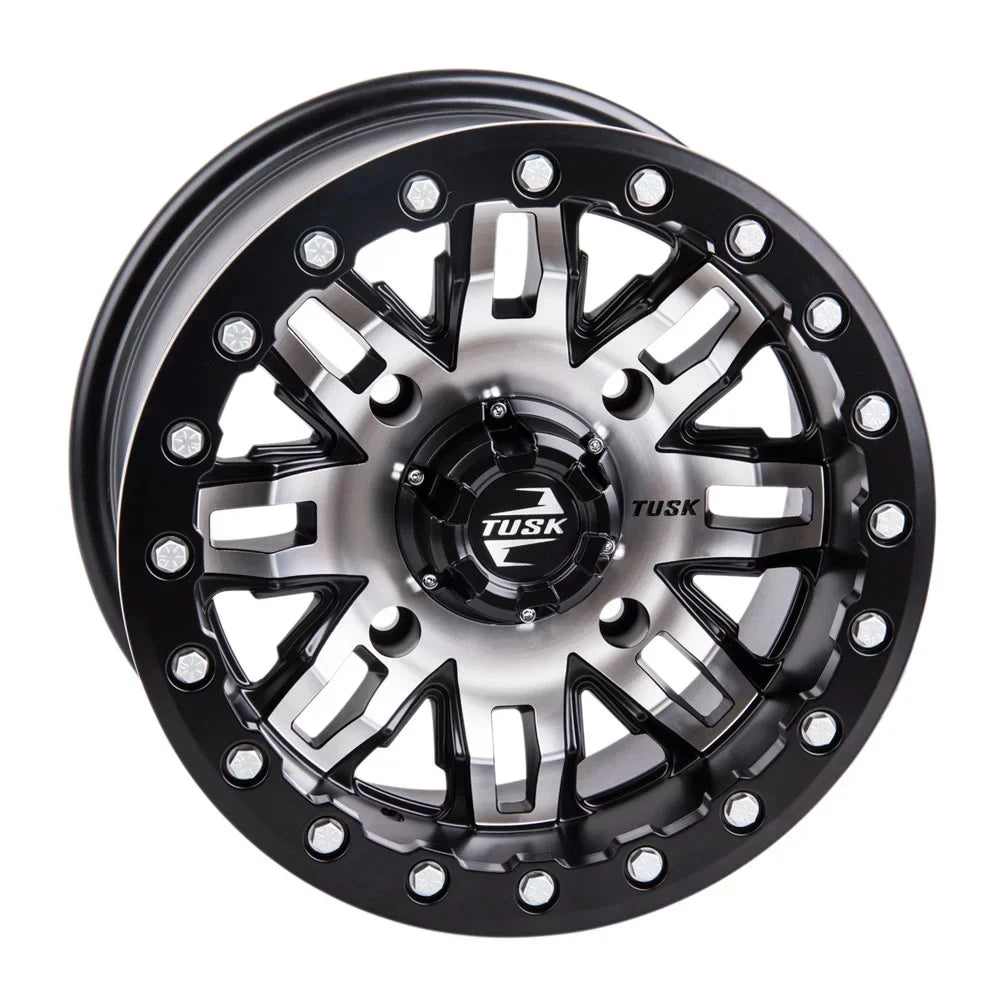 '+ 2 YAMAHA Teton Tusk Wheel Sport 1000 4/156 Machined/Black 4.0 3.0 2022 RMAX 14x7 Beadlock Wolverine For