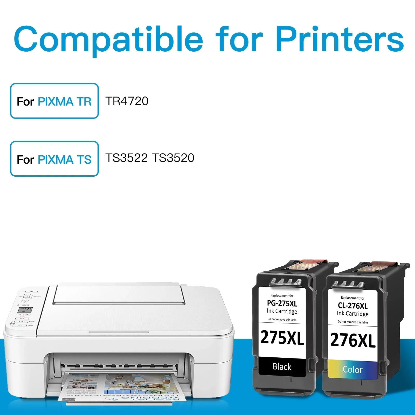 Cartridge Color XL for 275 275 XL Ink 275XL 276 Black Replacement Canon and 276 XL CL-276 PG
