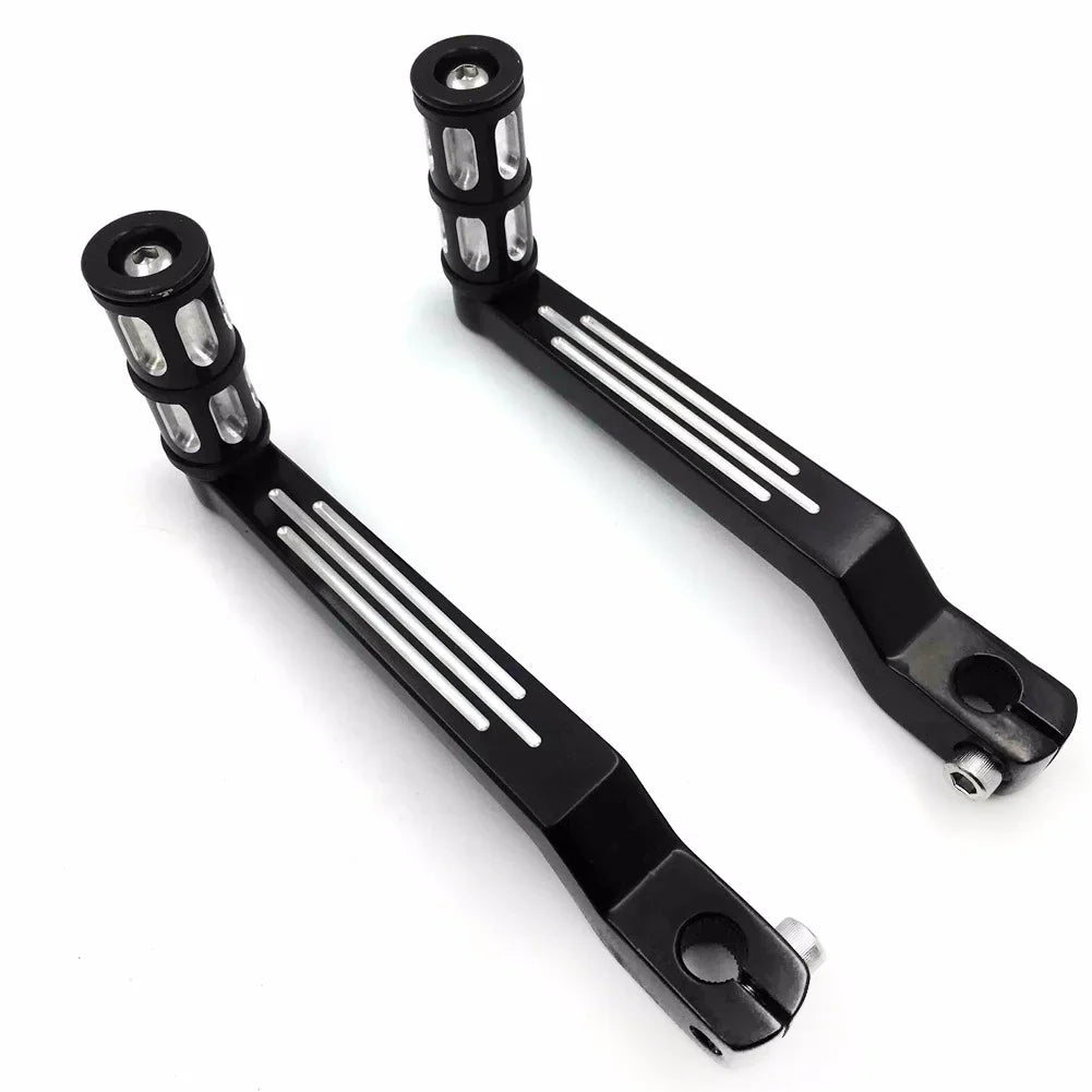 Black HTT- Toe FLSTF Levers Pedal Heel Pegs Shift Aluminum later Harley Motorcycle Davidson w/ Shift 1980 Shifter Fat Style 009C- For and Levers/Gear Boy