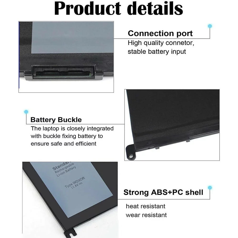 5565 P69G 7573 42WH Dell CYMGM P75F P66F Series Battery WDX0R Inspiron for