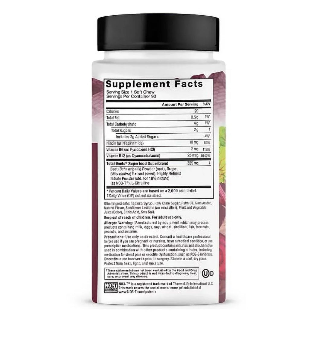 Superfood Factor Chews, Root Beets, ct.) Soft Acai Total (90 Beet Force Berry