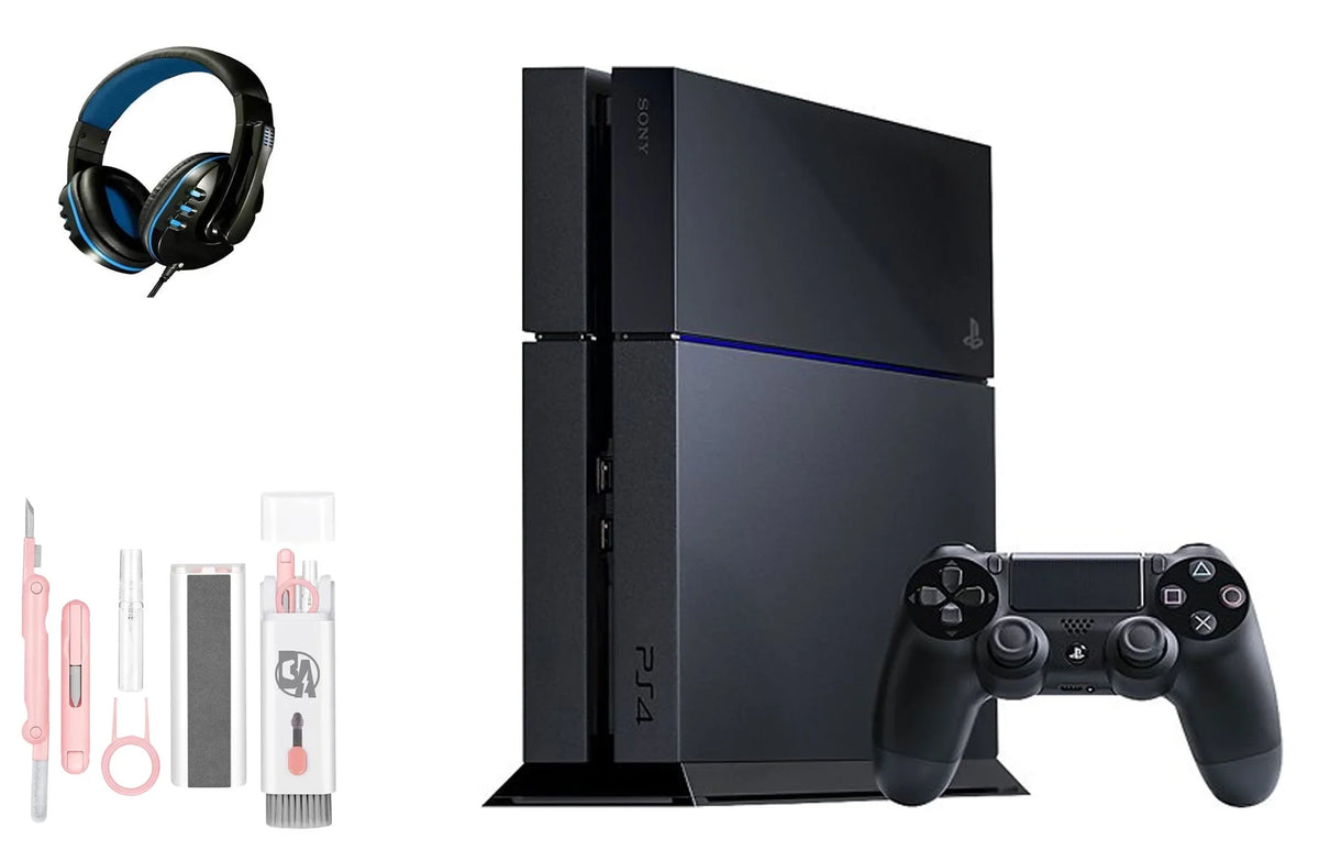 AXTION with Kit PlayStation Black Console Headset BOLT Cleaning 4 Gaming 500GB Sony Bundle New Like