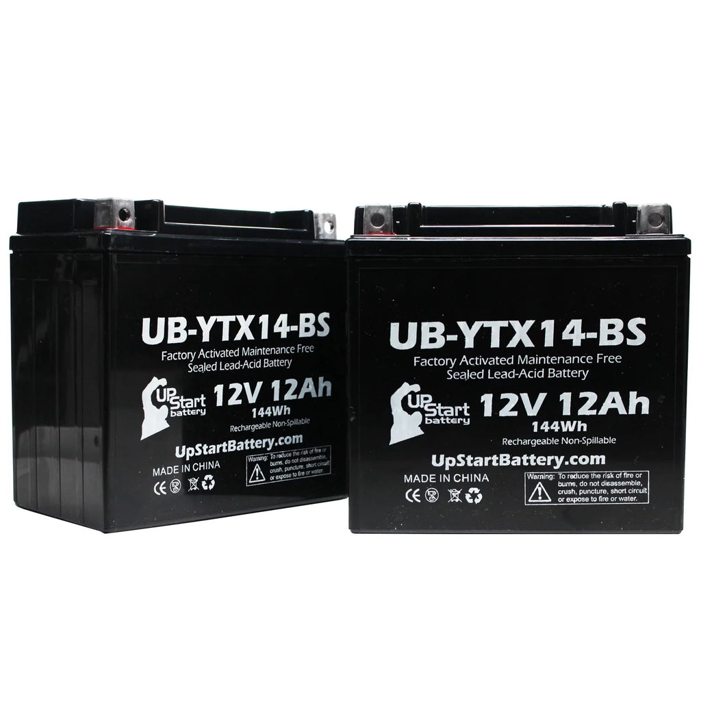'- Factory Maintenance BMW Activated, 2-Pack GS Replacement 2010 UB-YTX14-BS F800ST, Motorcycle 800 12V, UpStart 12AH, CC Battery Free, Battery
