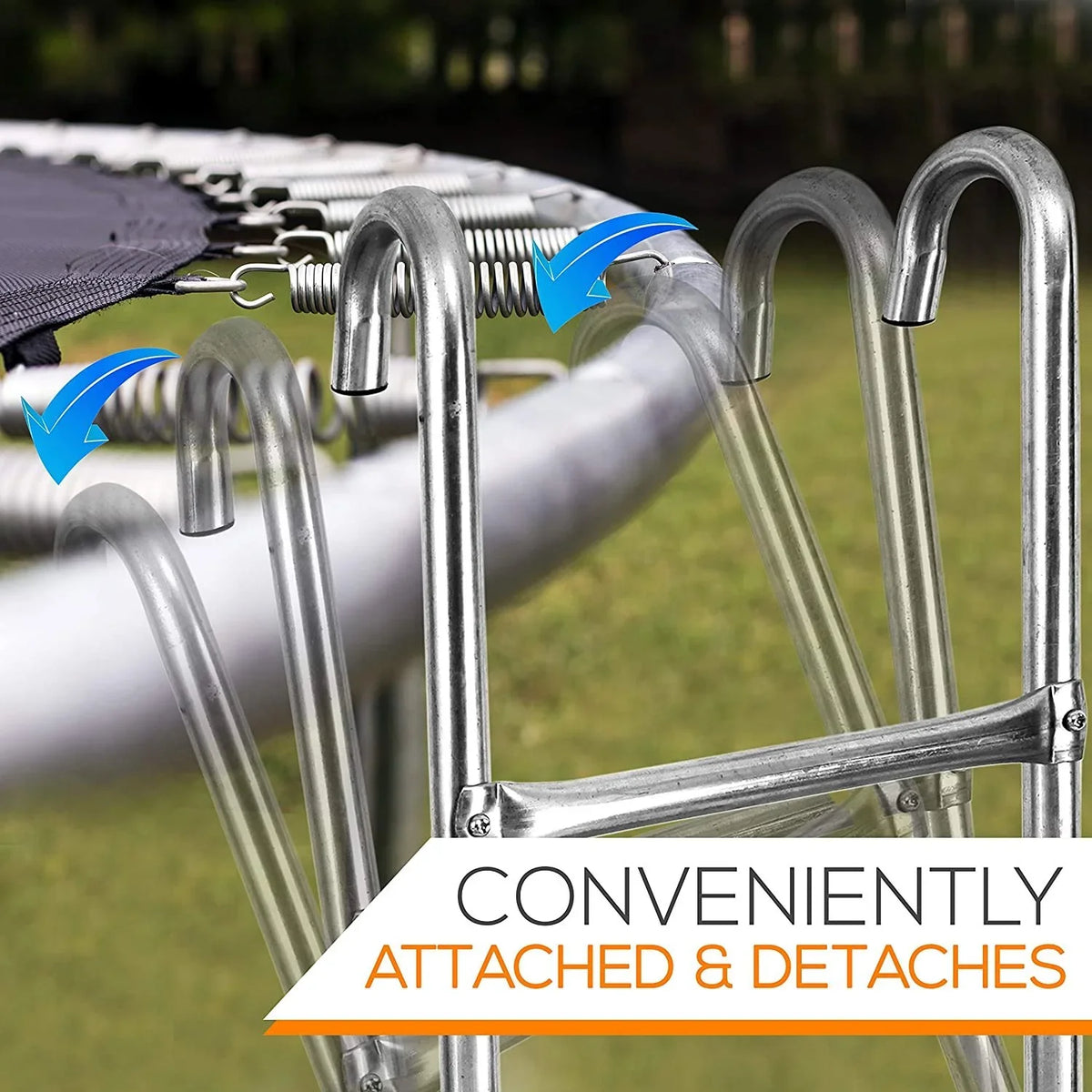 Access 2 Ladder Trampoline Climbing Galvanized SereneLife 4.7 Steel Resistant Weather - Step inch.