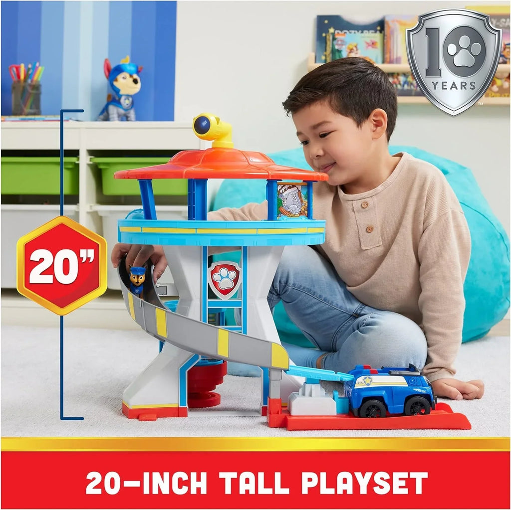 2 Chase Tower Car Figures, Toy and Ages Cruiser Patrol Accessories, Kids and 3 Police Lookout Toys up for Playset Launcher, with Paw Action Chases