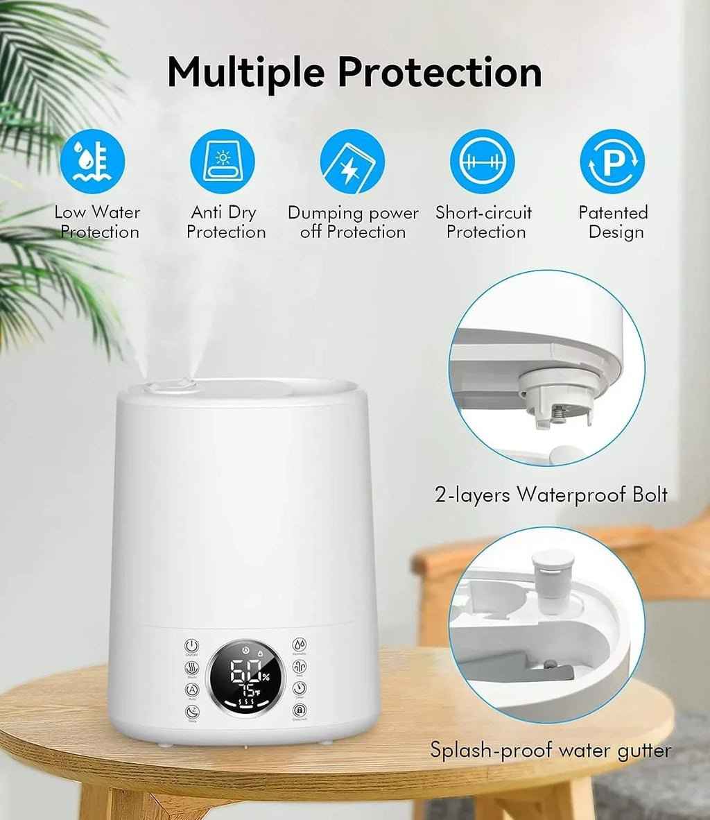 861 Room Humidifiers Maxfavor with for Remote Customized Vaporizer Bedroom Humidifiers for and ft. and 6L sq Cool Humidity Mist Warm
