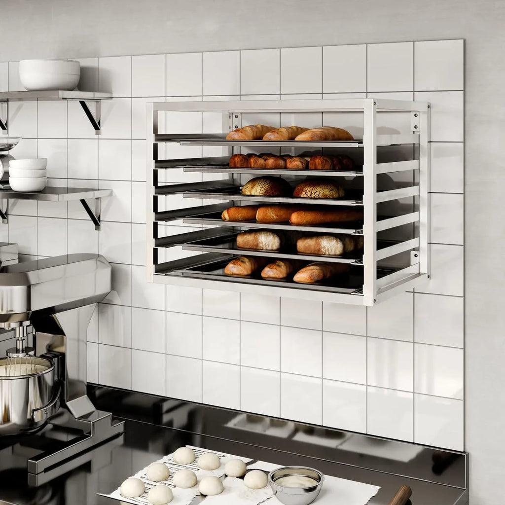 x Sheet/Bun x Sheet Fits Pans. Wall Pan Rack 18" - 28" 21". 6 Full-Size Mounted