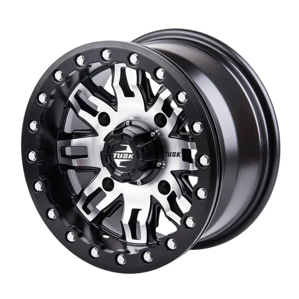 '+ 2 YAMAHA Teton Tusk Wheel Sport 1000 4/156 Machined/Black 4.0 3.0 2022 RMAX 14x7 Beadlock Wolverine For