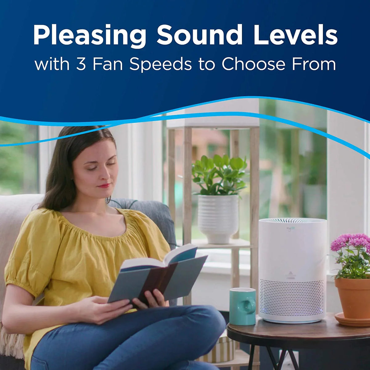 BISSELL Odors, Dust, Efficiency Timer, High for Pets, Bedroom Cleaner Room MYair Air for and Filter Pollen, Carbon 2780A Purifier Quiet Allergies, Hair, Small with Smoke, and Home, Dander,