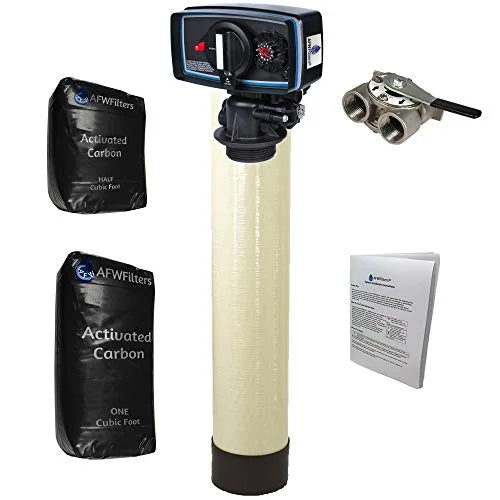 1.5 Black Filter Filter 1, Count Fleck Tank Pack House Carbon Valve, CB1.5-56 5600 Whole System of ft. 1 tank Carbon cu.