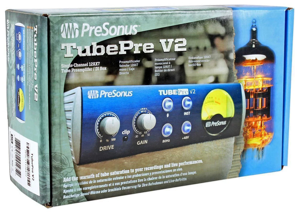 PreSonus and 6' XLR Cables Vacuum Box Tube V2 Direct TubePre (2) Preamp/DI