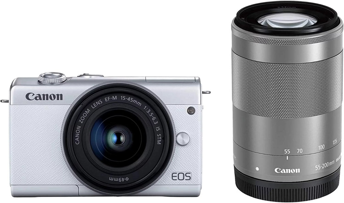 Digital Kit Lens Canon Mirrorless Dual Camera (Black) EOS M200