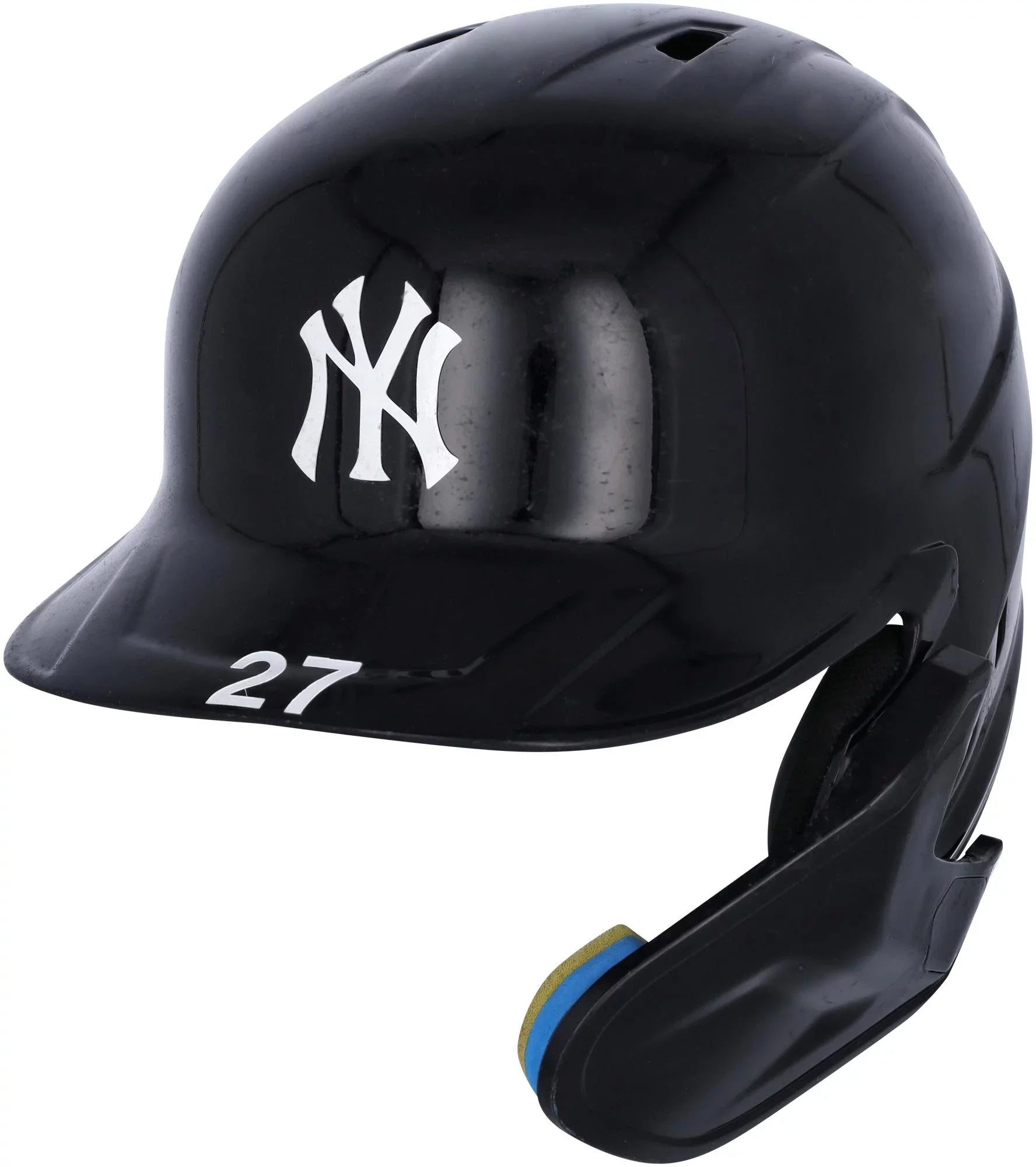 2022 October 30, - on September Authentic Helmet #27 11 Games Yankees Worn Navy New Certified and 22, Game-Used York Stanton Fanatics Giancarlo Played During Batting