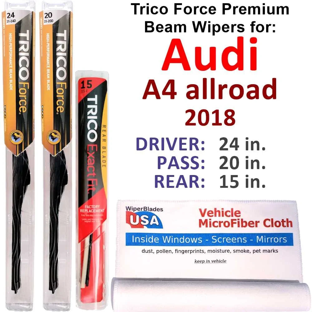 Audi of Performance w/Rear allroad Wipers Wiper A4 (Set Beam 3) 2018