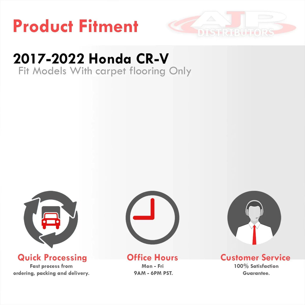2018 CRV Mats RT 2017 Distributors Proof SUV Liner Floor Guard 2022 RW 2019 Set TPE For 20 18 Rubber Honda CR-V Season Rear AJP 2020 17 Front 19 All 22 2021 Weather 3-Piece Compatible/Replacement 21