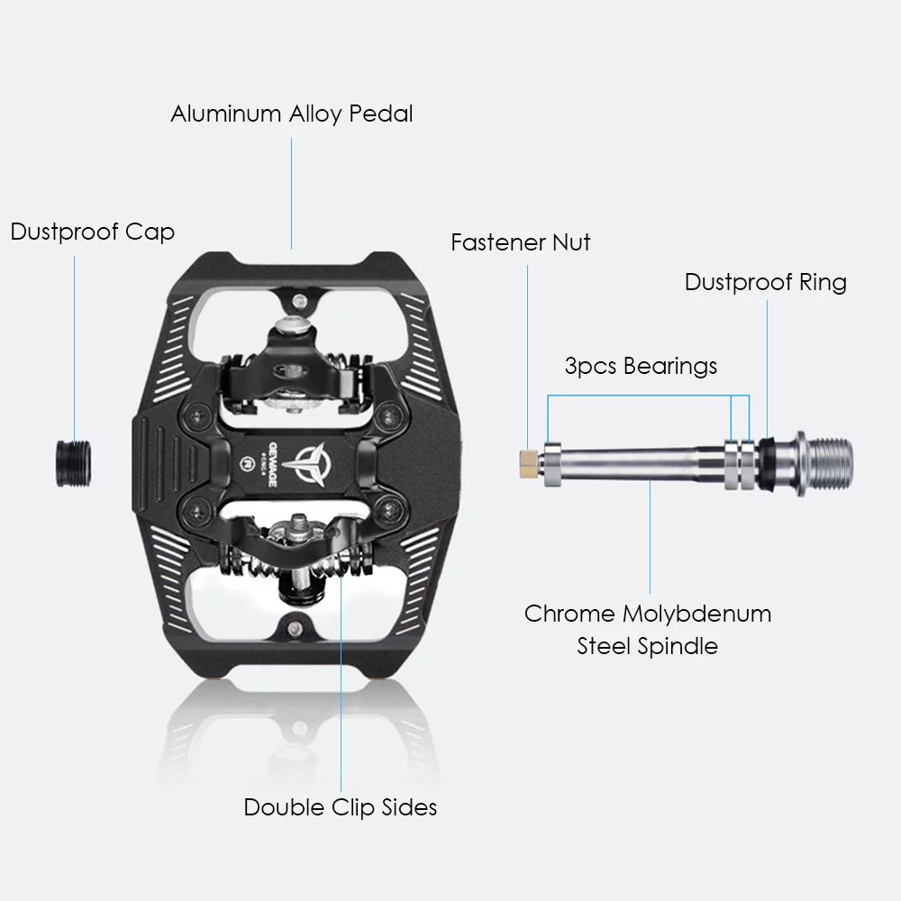 Pedals Efficient with Optimal Sided Pedals MTB Transfer for Clip Cleats Double