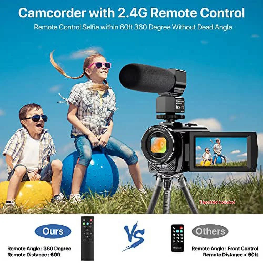 and Video 2 Vlogging Recorder YouTube with IR Zoom Camera Night Camcorder Camcorder Batteries Screen Vision FHD 3.0'' Touch Digital Camera Microphone,Remote 1080P WiFi 16X 30FPS 26MP