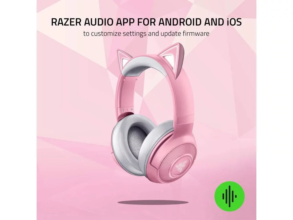 Microphone Edition: 5.0-40ms - Beamforming Custom-Tuned - Latency Low - Bluetooth Drivers Pink Chroma 40mm Razer Quartz Razer by Connection - Kraken Powered Kitty BT