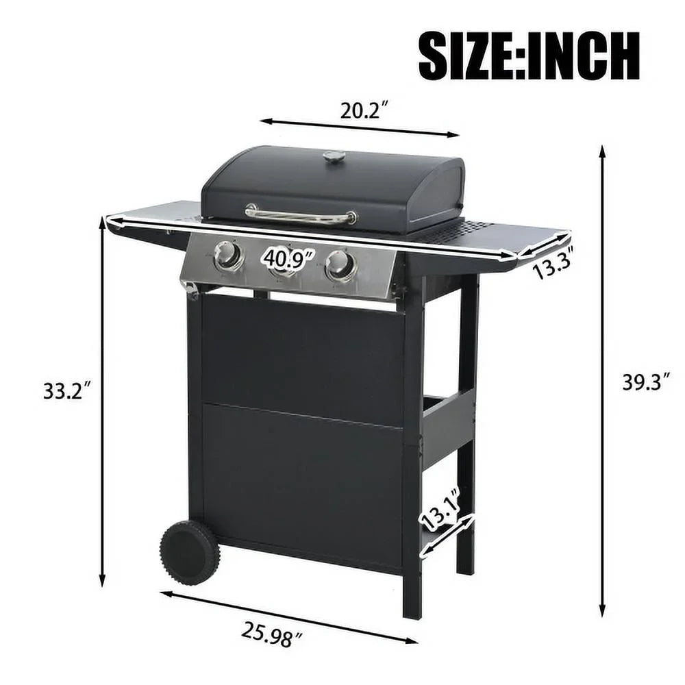 3 Kaireey Gas Propane BTU Stainless Burner BBQ Patio Garden Barbecue Shelves Foldable with Grill, Two 30,000 Grill Steel