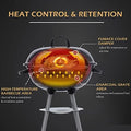 Outdoor Stainless Grilling Steel Cooking & Burgers, Backyard Kettle (18" & Portable Standing Black) Tailgating Grill Backyard Steaks, Grill for Charcoal BBQ Pitmaster