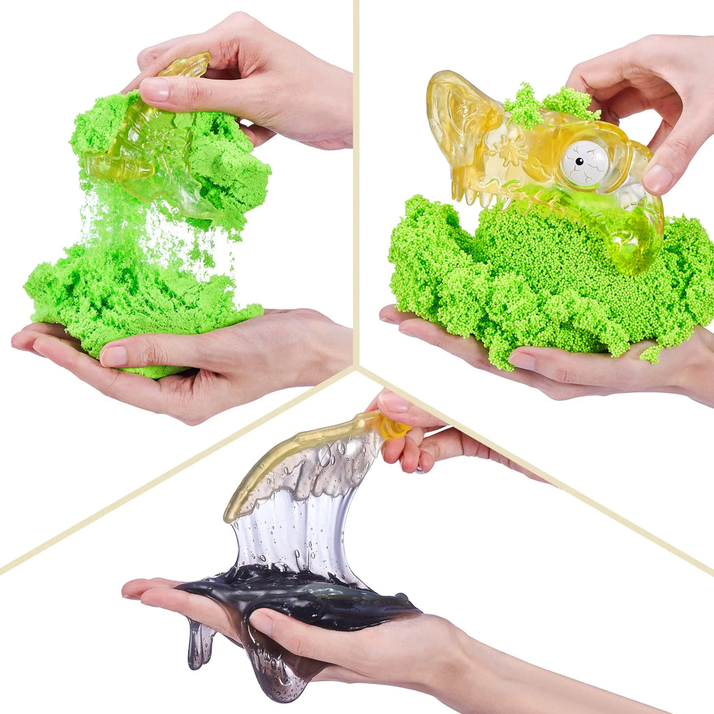Smashers ZURU Toys, 30 Dinosaur Island 5+ and Slime, Mini Giant Dino Discovery (T-Rex) Surprises, with and Eggs by More Figurines, Skull Toy, Sand Over Prehistoric Age