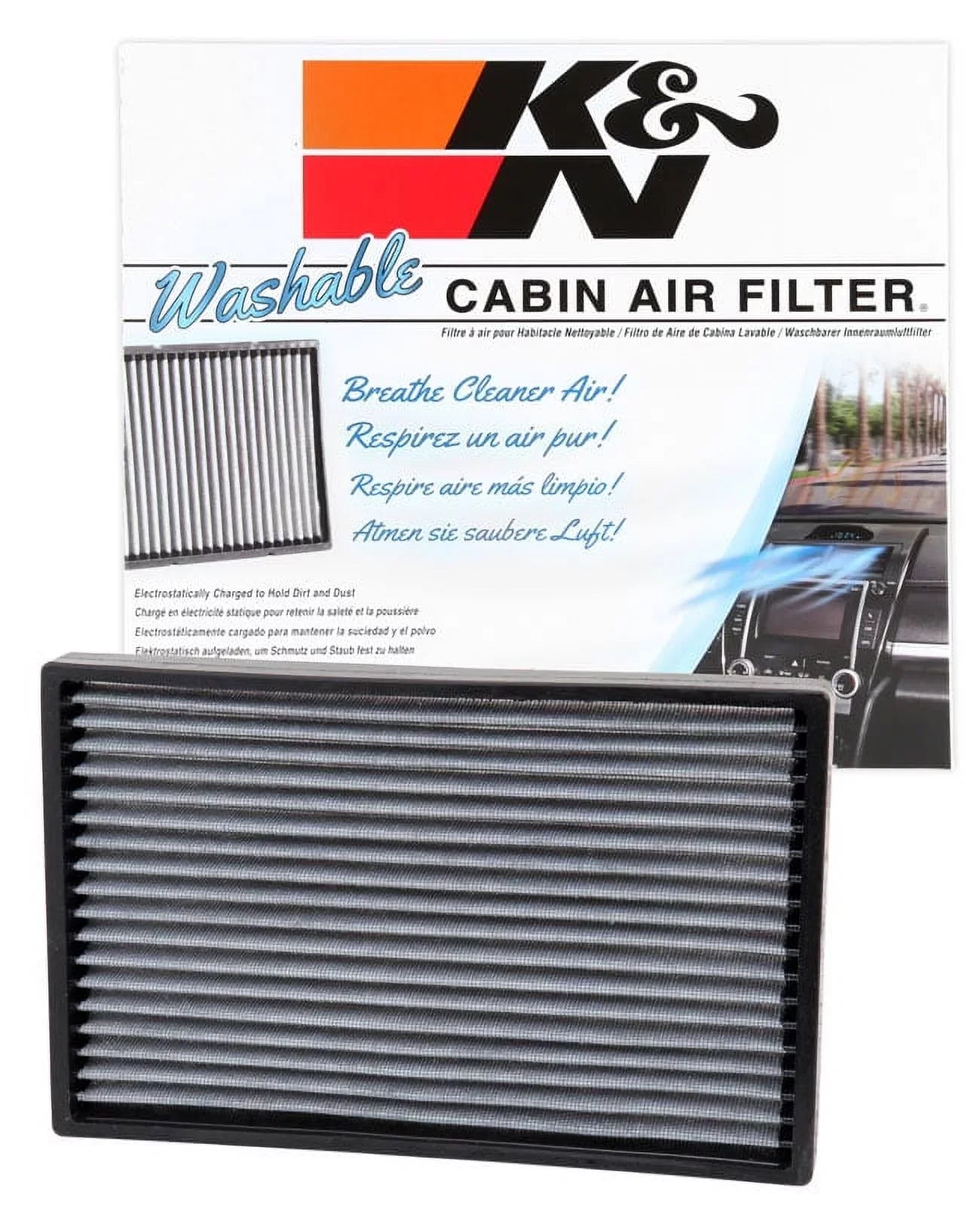2004-2008 Buick K&N CHEVROLET Freshens Cabin Washable IMPALA, and PONTIAC Air Filter 2000-2013 Incoming Cleans Reusable your VF3000 select: for Air PRIX GRAND Fits & Chevrolet,