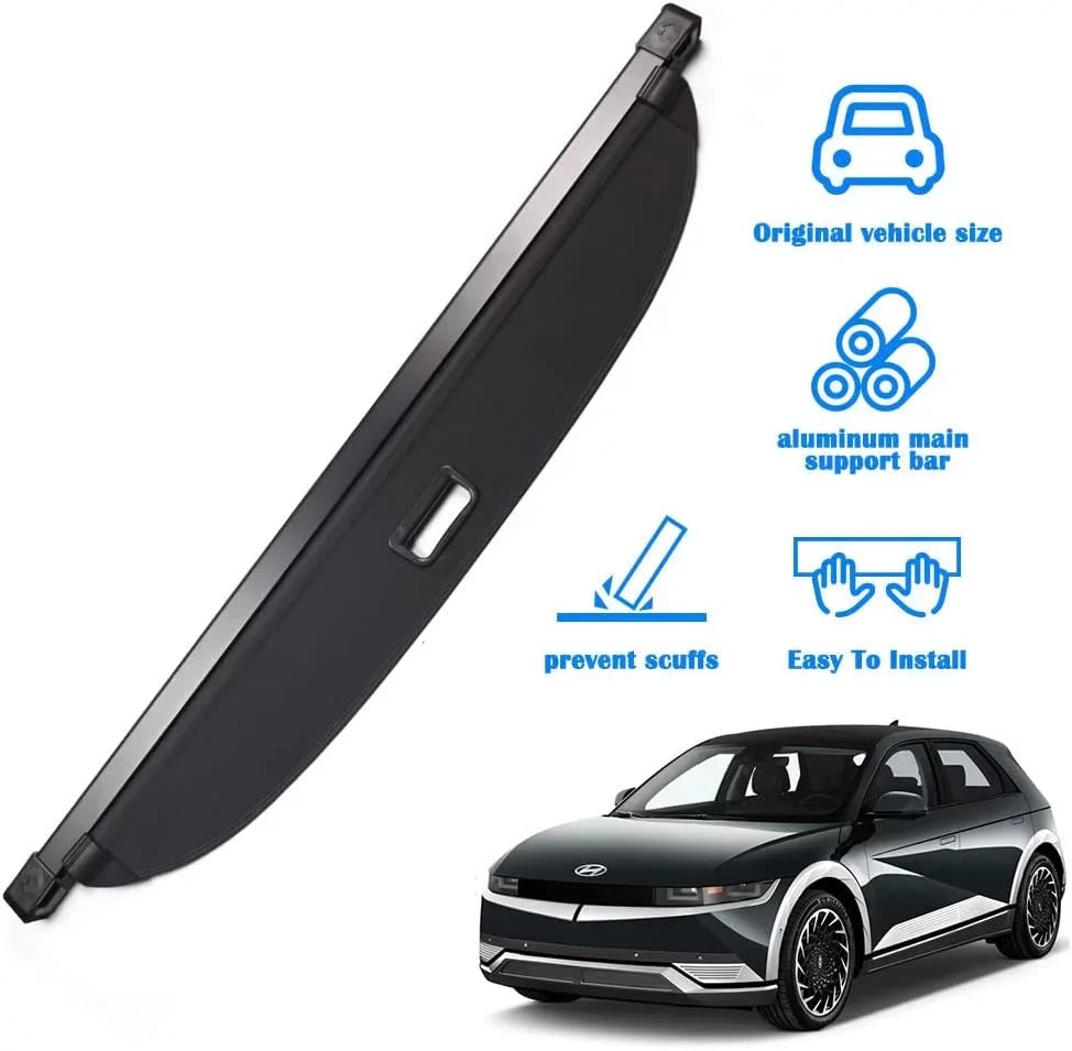 Cover Black Hyundai 2023 5 2022 Retractable 2022-2024 Ioniq SUV Fit Ioniq 5-Seat Cargo Rear For Trunk Cover Privacy 2024 Shield Shade Hyundai 5 Accessory