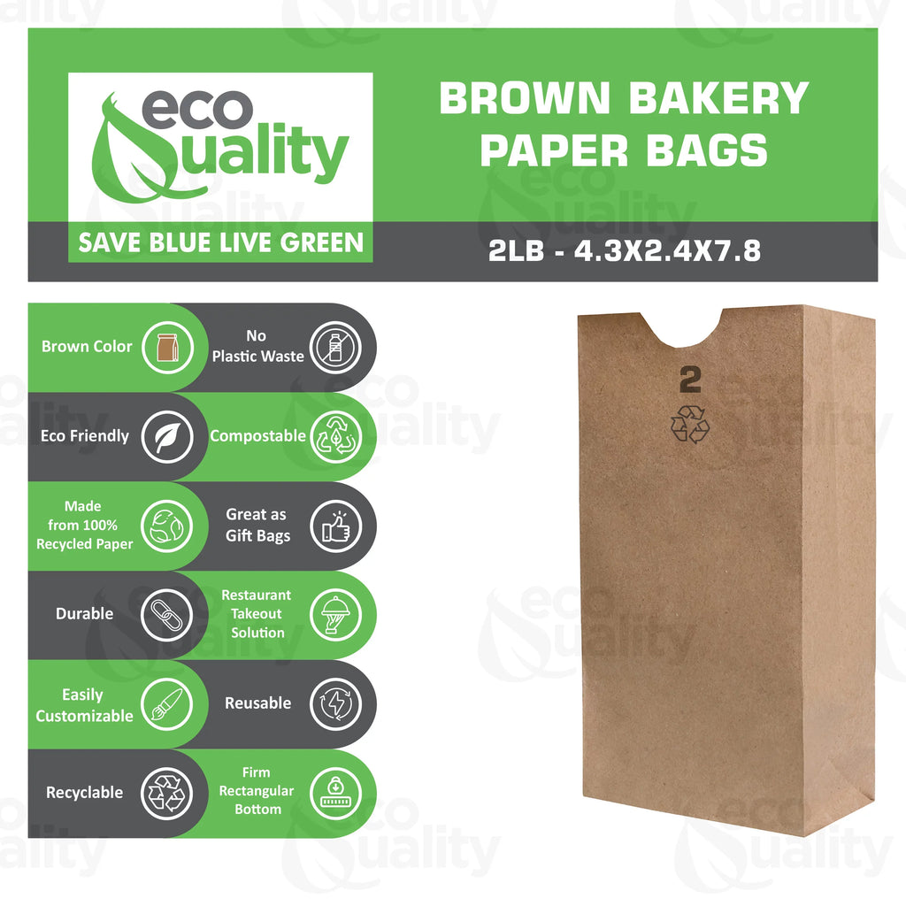 EcoQuality 7/16" Snacks, Small by Lunch (2 Paper Grocery, Paper Party Bags, 7 7/8") Gift Pound Merchandise, [1500 Capacity) 5/16" lb) Count] x x Bag Kraft - Small 2 Bags Bags, Mini (2 (4 Brown