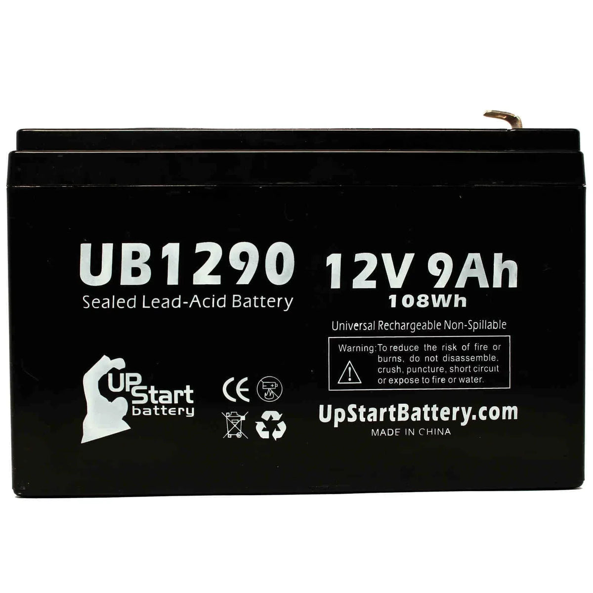 Universal Terminal Lead 9Ah, to UB1290 3x Terminal, Amigo F1 Includes 6 Replacement - Adapters Acid SLA) Sealed F1 (12V, Battery Mobility Battery F2 AGM, - 9000mAh, Pack - TravelMate Compatible