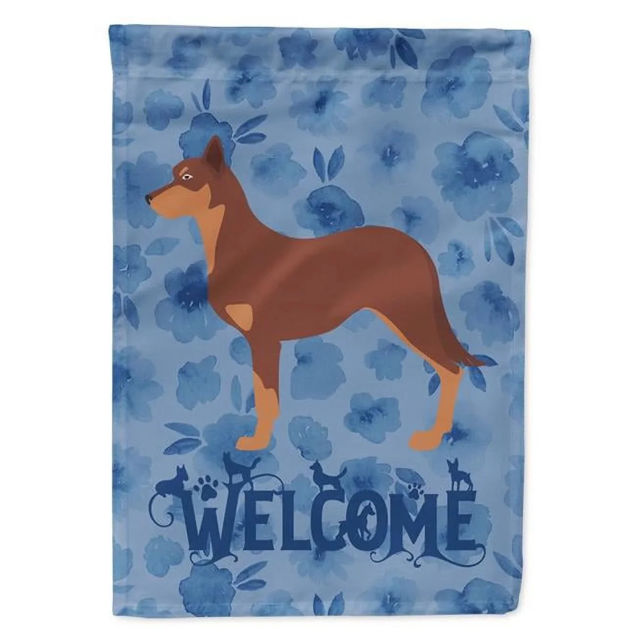 28 0.01 Size Welcome in. x 40 House x Flag Canvas Dog Kelpie Australian