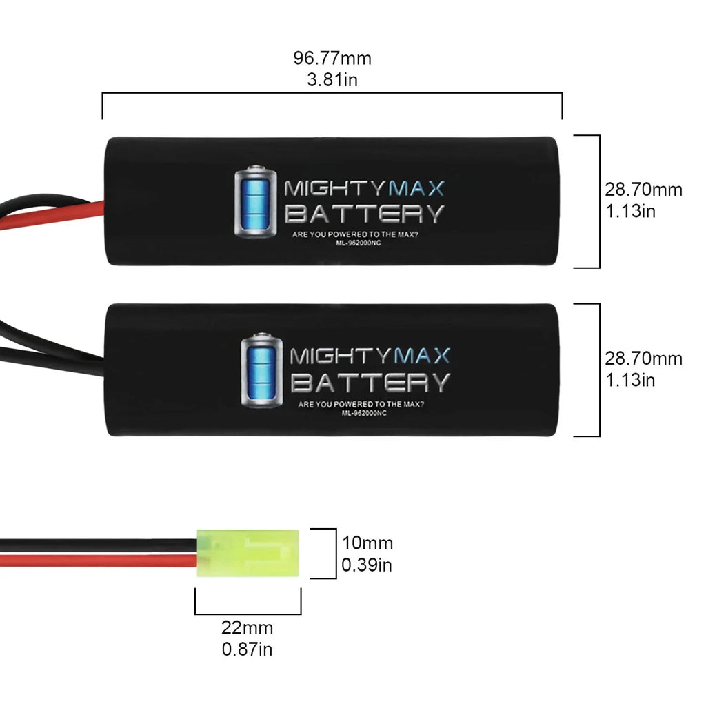 BATTERY EBB AMR-4 REPLACES NUNCHUCK 9.6V 2000mAh NiMH AEG AIRSOFT RIS