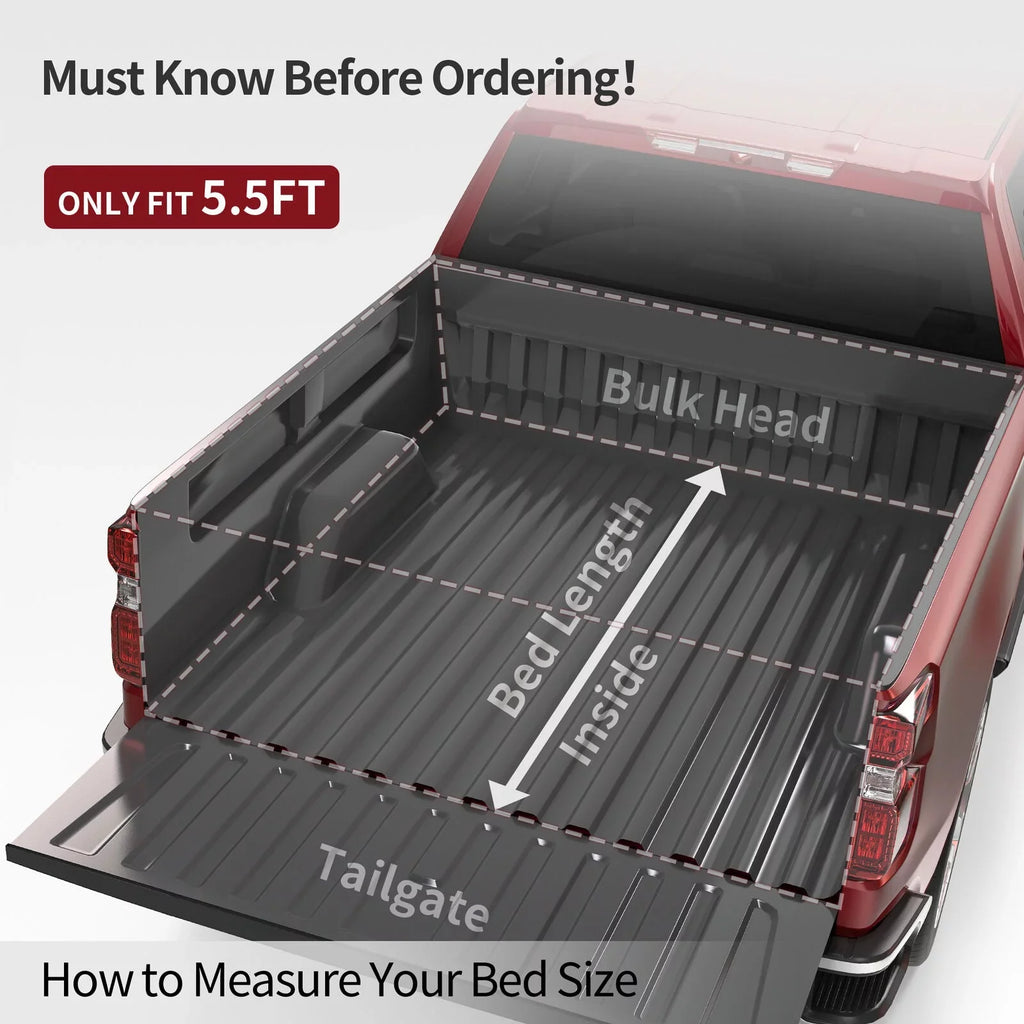 Bed Truck Tonneau 14-21 Cover Rail Fold 5.5ft 4 w/ Deck Soft for Ledkingdomus Tundra System Toyota