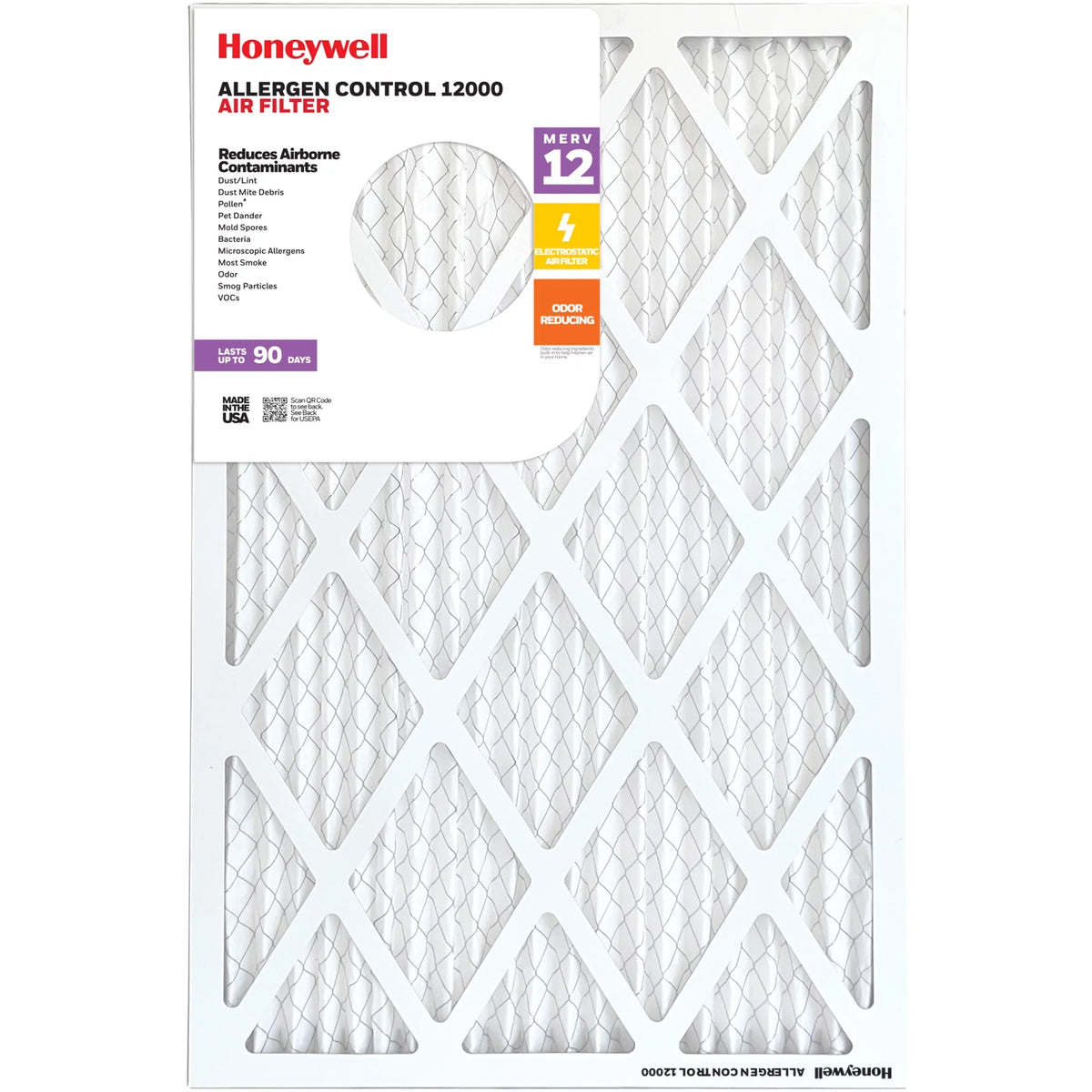 12 Pleated Filter- Furnace Pack Air 12 MERV HVAC Honeywell 14x24x1