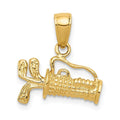 Bag Women Charm Pendant Clubs Gold Yellow Auriga 14K 3-Dimensional Golf for mm,W-14 (L-16 with mm) Polished