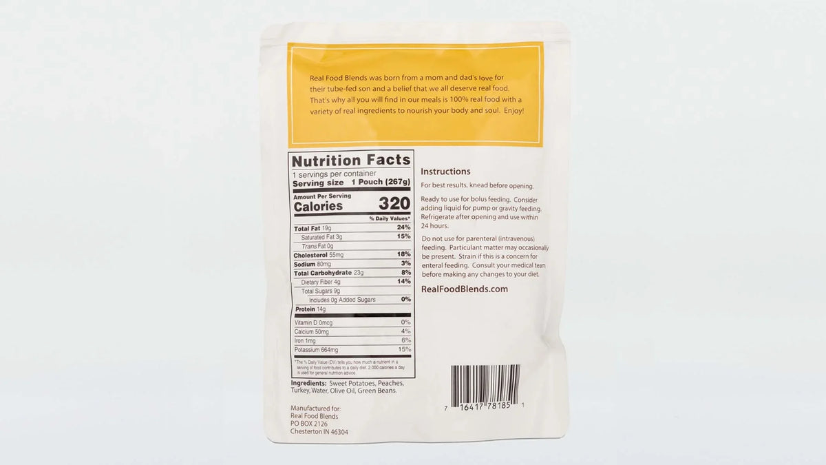 Sweet - Turkey, Meals Tube Real Fed Potatoes People Food Peaches 12) 9.4 (Pack for - Blends Pouch of - Oz &