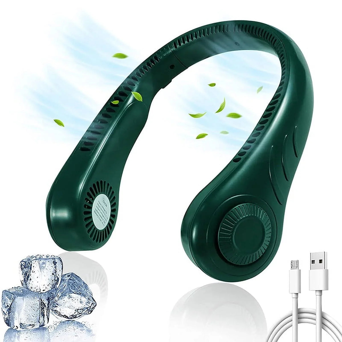 HESHENG USB Mini Fan Cooler For Fan Portable Home , Adjustable Bladeless Office Neckband Hanging Speed Neck Outdoor 3 Rechargeable