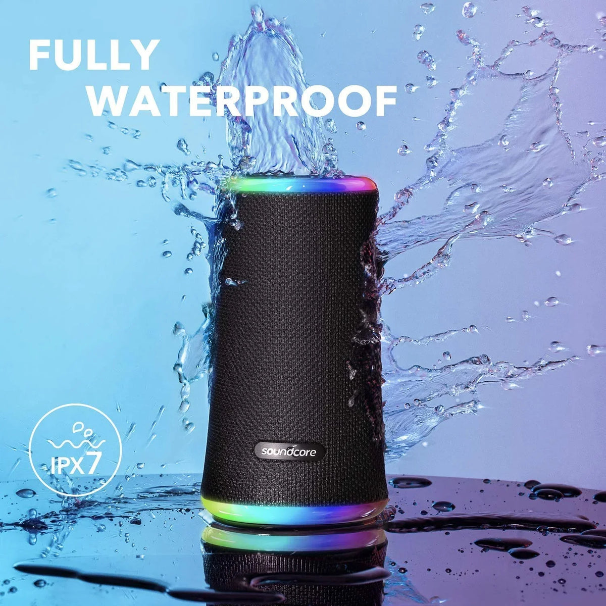 Anker Black Waterproof (Refurbished) Bluetooth Speaker Wireless 2 Flare by Restored Soundcore Portable
