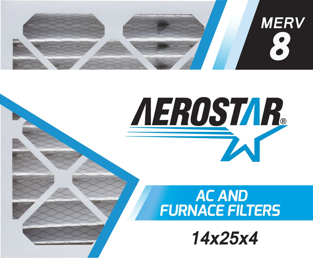 x of 6, Made Filter, x Pleated Air 8, the 14 USA 4, Box 14x25x4 Aerostar 25 MERV in