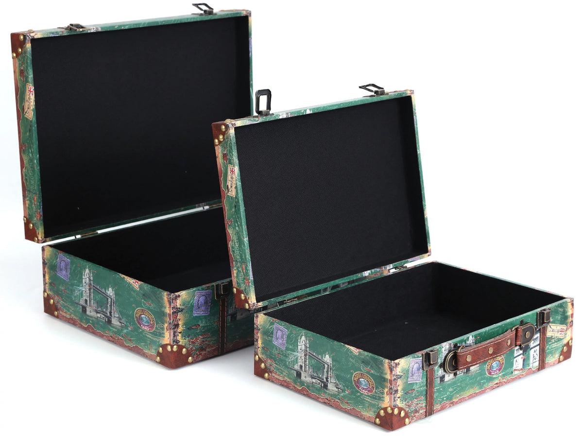 of Vintiquewise Vintage Luggage 2 Style Suitcase, Set European