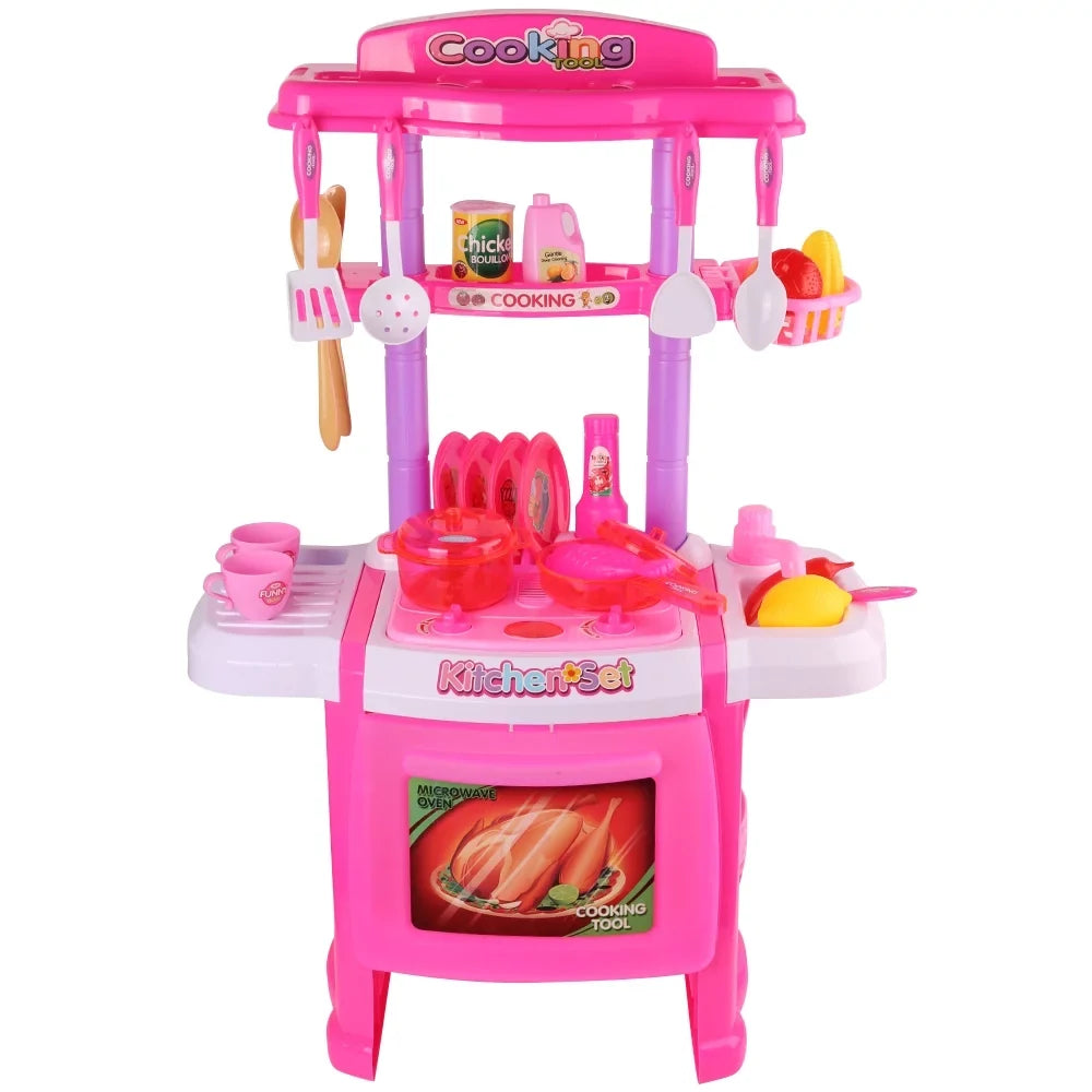 and Little Kitchen Pans Set with Utensils, Play Cups, Food, Cooking Pretend Chef's Pots