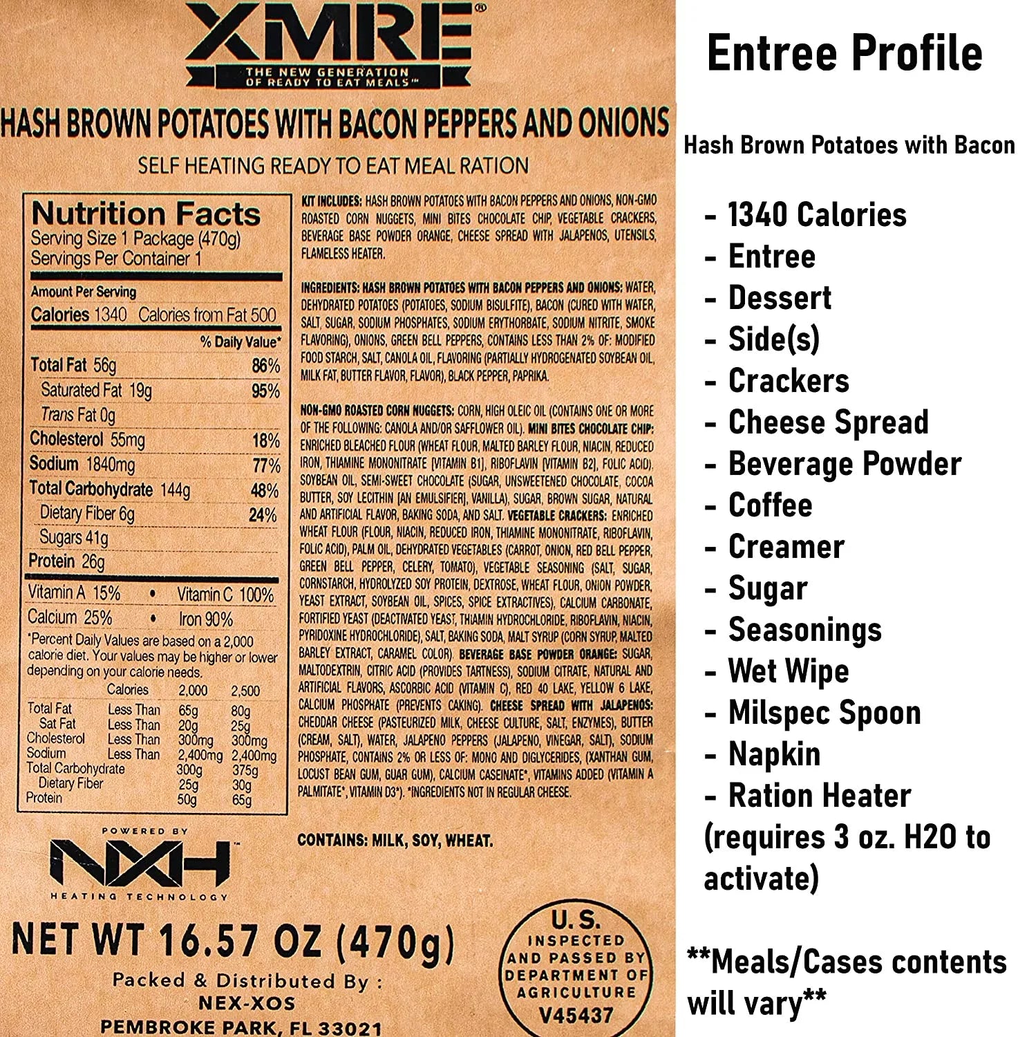 Style Mix, Side Days Meals to Ready Case. Includes XMRE in Delicious 12 Beverage Eat. 60 MRE Calories. Military Packed Freshly 1300XT 1300 of Past Meals Assortment Dishes, per Entrees, the