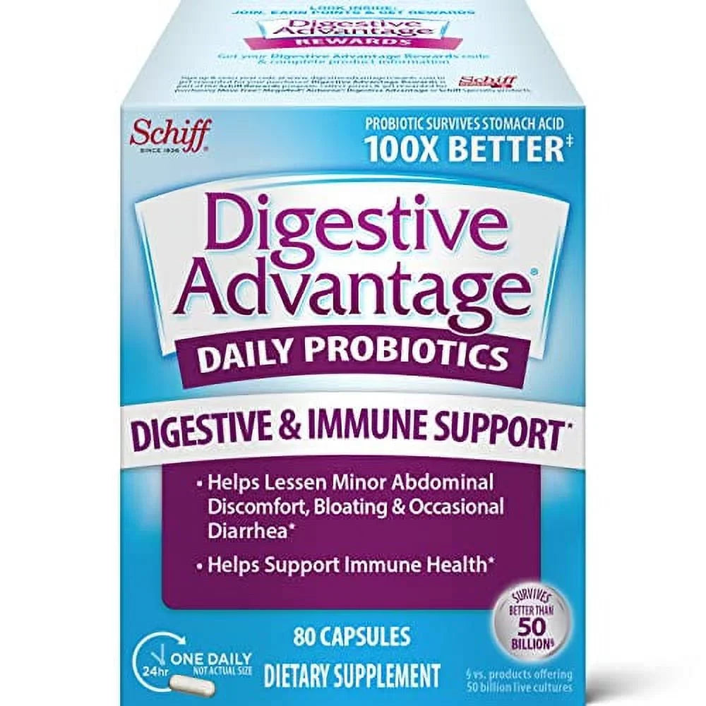 box) Digestive and Digestive Probiotic (80 Gut Capsules For Health Daily For Women Advantage Health, & count Probiotics Men