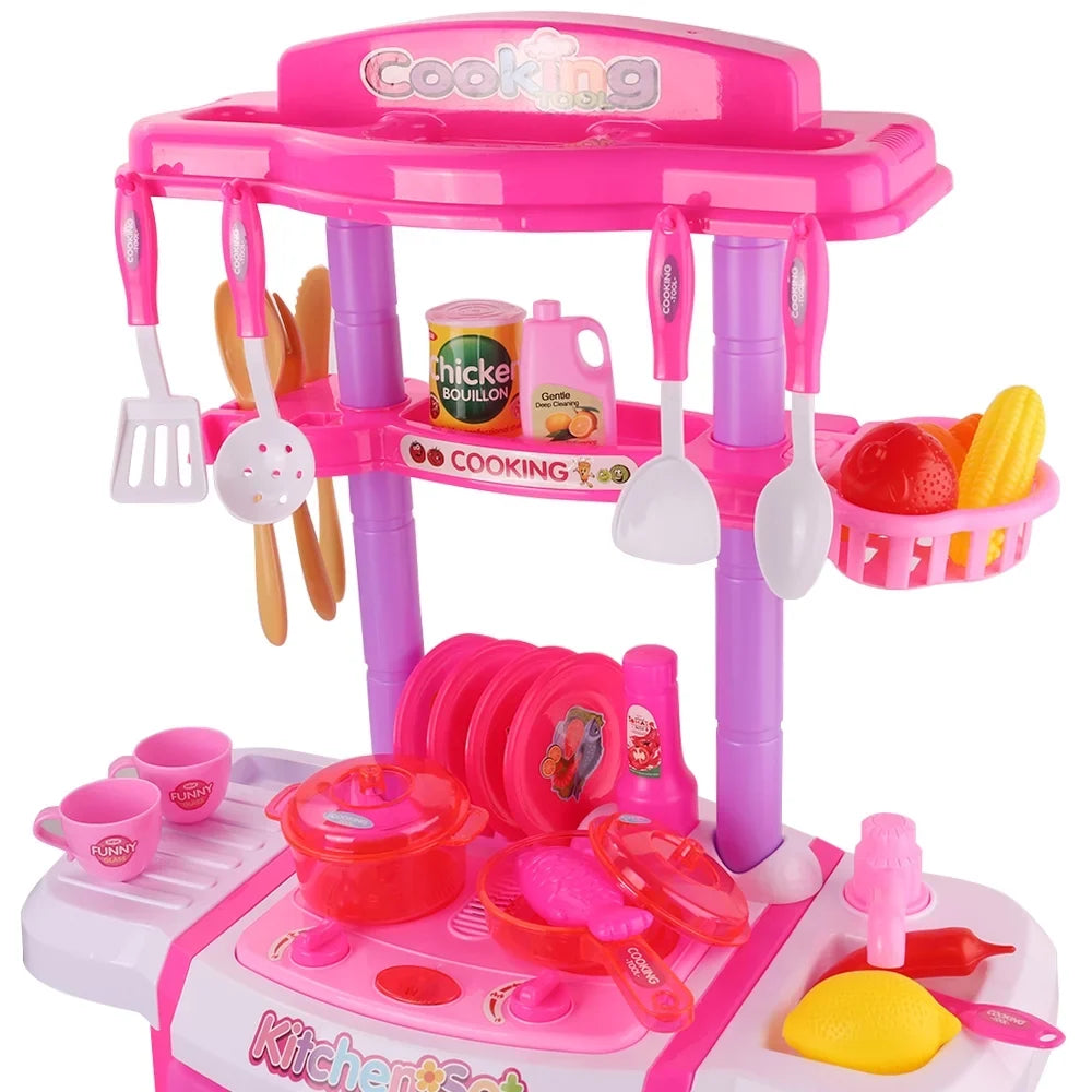 and Little Kitchen Pans Set with Utensils, Play Cups, Food, Cooking Pretend Chef's Pots
