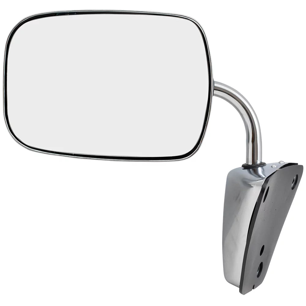 Mirror Side Mount Manual Stainless Door Pickup Steel Low 1973-1991 C/K/R/V with Compatible Truck SUV Replacement Brock 996220