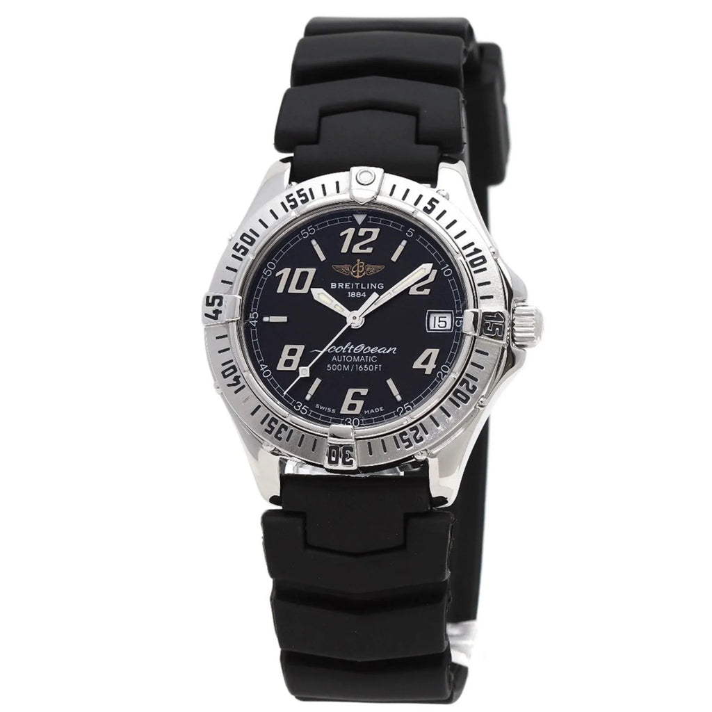 BREITLING Watch (Good) Men's A17350 O'Shearn Pre-Owned Stainless Steel/Rubber Colt