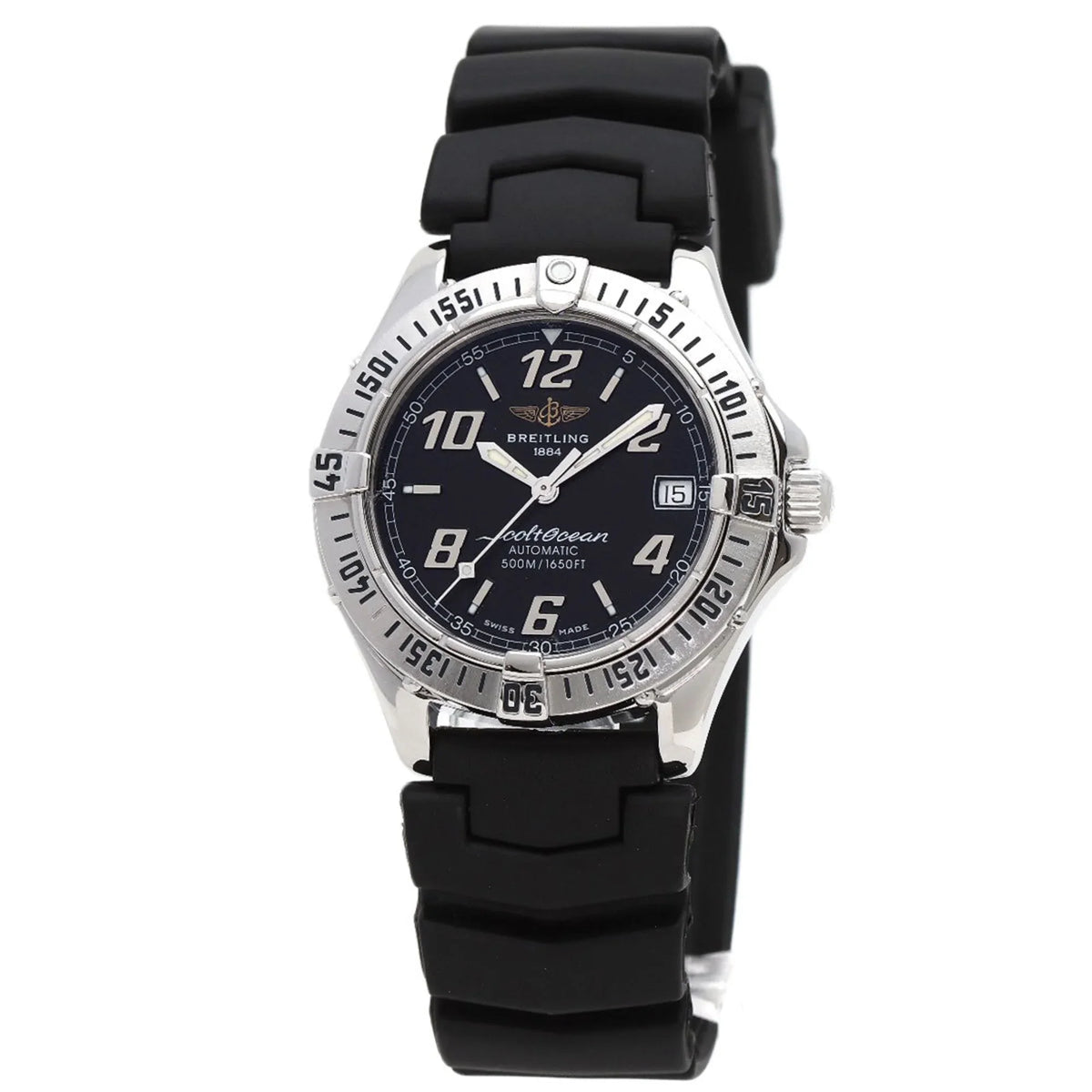 BREITLING Watch (Good) Men's A17350 O'Shearn Pre-Owned Stainless Steel/Rubber Colt
