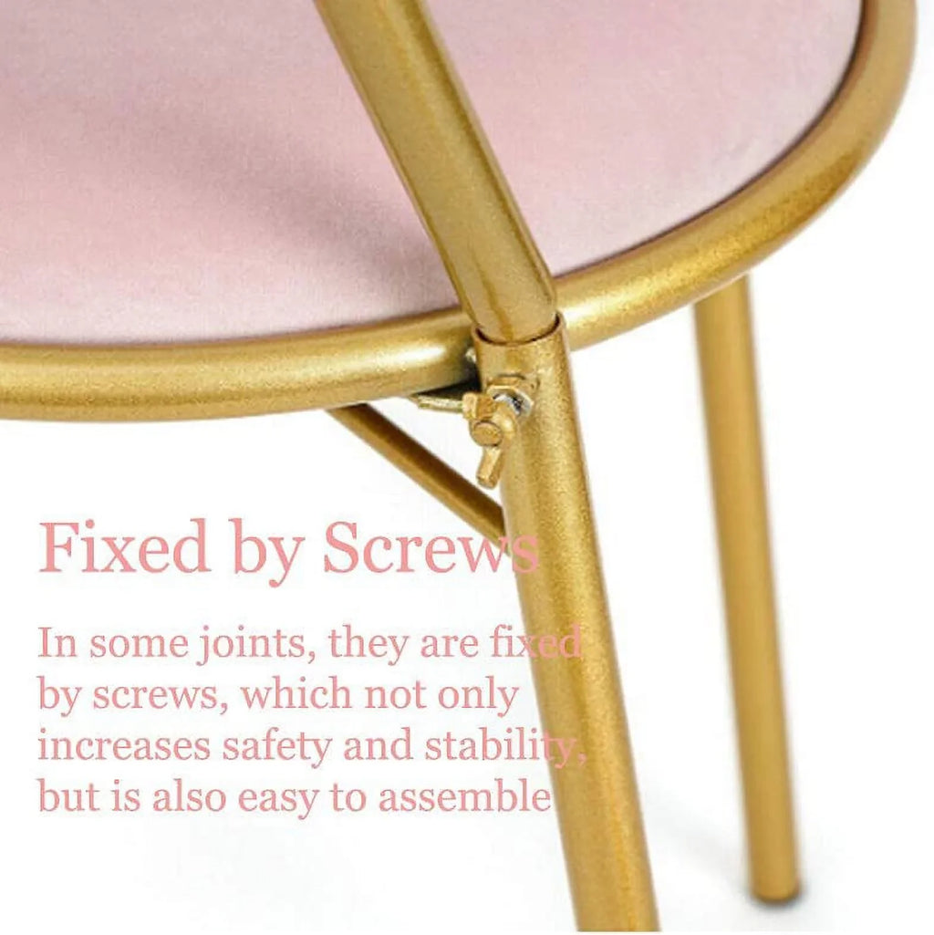 Girls Golden Backrest with Princess Creative Chair Makeup Cushioned Stool Room Back Vanity Dining Pink Bedroom, Chairs Modern Ladies Seat MONIPA Chair Butterfly for Leisure Chair Vanity Stool Art