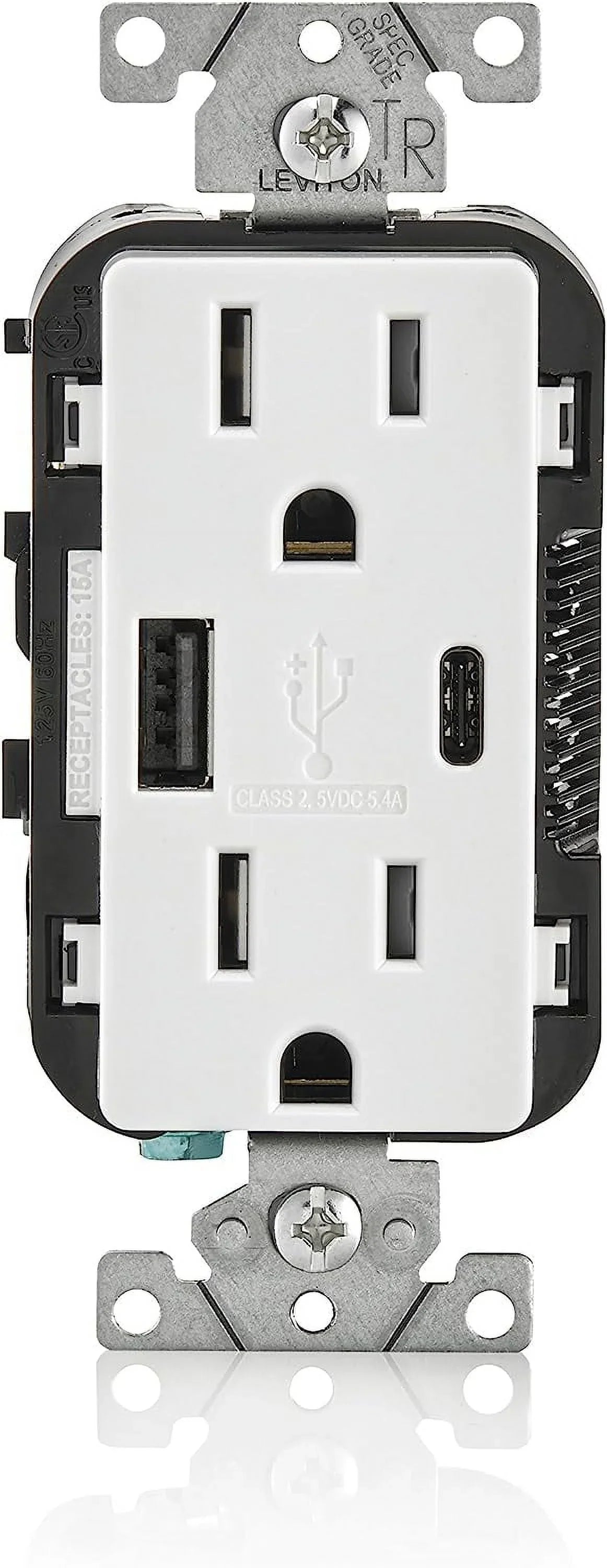 5-15 - C amps Decora of & Duplex, Type A, USB Outlet White Pack Leviton Charger Type 3006770 2 R 15