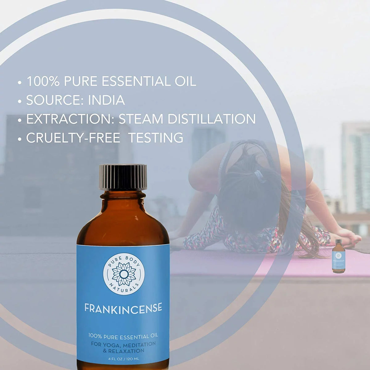 Relief, Diffuser by 4 and Stress Essential Ounce for and Body Yoga, Naturals, Oil Frankincense Skin, Meditation Pure